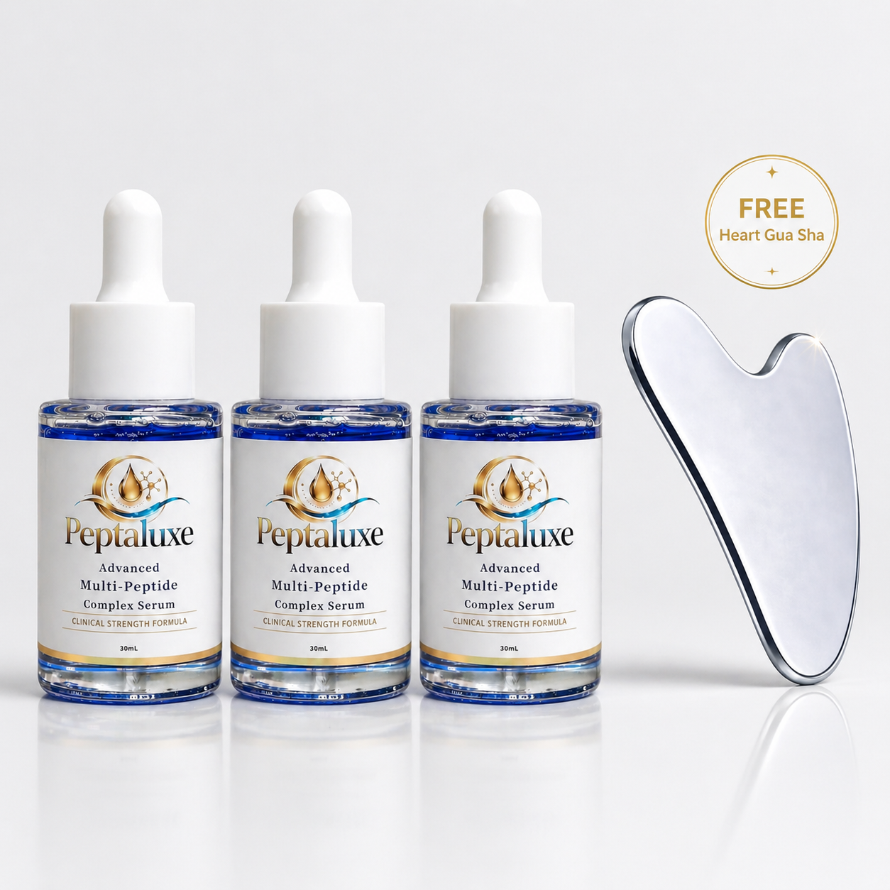 Advanced Multi-Peptide Complex Serum Trio + Free Heart Gua Sha